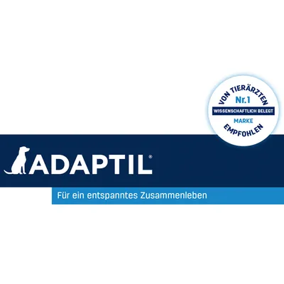 ADAPTIL. Für ein entspanntes Zusammenleben. VON TIERÄRZTEN Nr.1 WISSENSCHAFTLICH BELEGT MARKE EMPFOHLEN. Tekst na njemačkom jeziku.