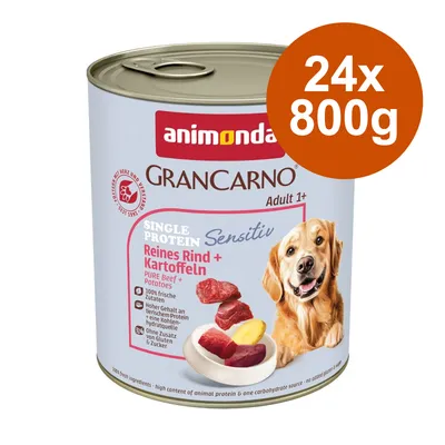 animonda GranCarno Adult Single Protein Sensitive Saver Pack 24 x 800g - dog wet food