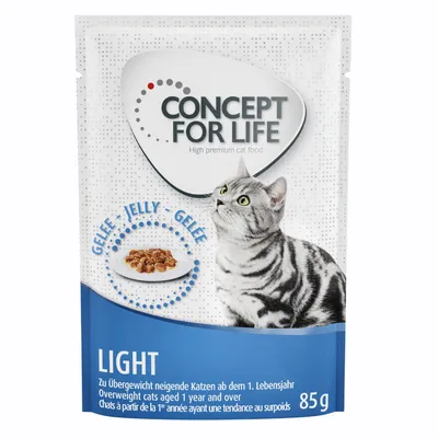 Concept for Life Light Gelee, Katzenfutter für übergewichtige Katzen ab dem 1. Lebensjahr, 85g Packung.