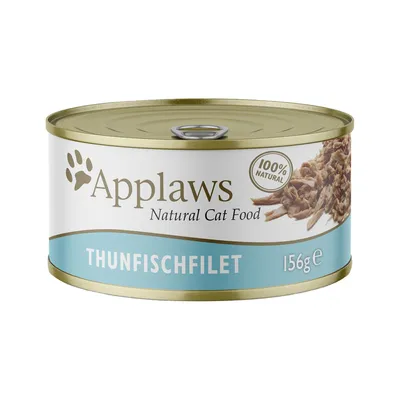 Applaws Natural Cat Food filet de thon, boîte de 156g, 100% naturel.