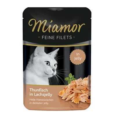 Miamor Feine Filets Thunfisch in Lachsjelly, helle Filetstückchen in delikater Jelly, In Jelly