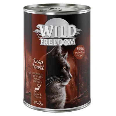 Wild Freedom Deep Forest, 100% grain-free recipe, inspired by your cat's natural instincts, venison and chicken, 400g can.