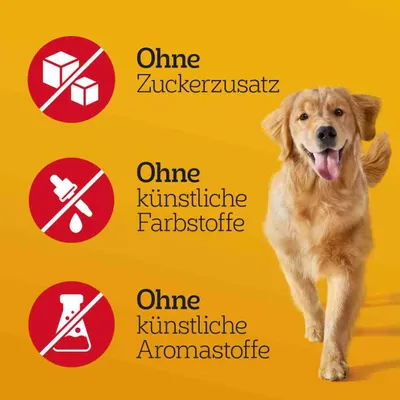 Ohne Zuckerzusatz, ohne künstliche Farbstoffe, ohne künstliche Aromastoffe.