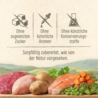 Ohne zugesetzten Zucker, ohne künstliche Aromen, ohne künstliche Konservierungsstoffe. Sorgfältig zubereitet, wie von der Natur vorgesehen. Ohne zugesetzten Zucker, ohne künstliche Aromen, ohne künstliche Konservierungsstoffe. Sorgfältig zubereitet, wie von der Natur vorgesehen.