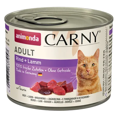 Animonda Carny Adult говядина + ягненок, 100% свежие ингредиенты, без зерна, произведено в Германии, с таурином.