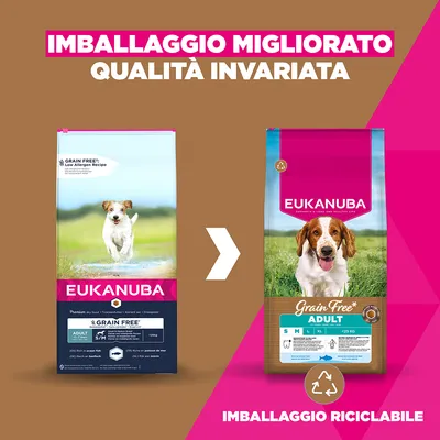 Eukanuba Grain Free Adult Small & Medium Pesce