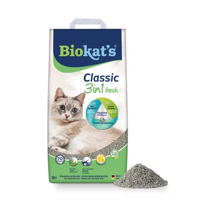Biokat's Classic 3 em 1 Fresh Spring areia aglomerante para gatos
