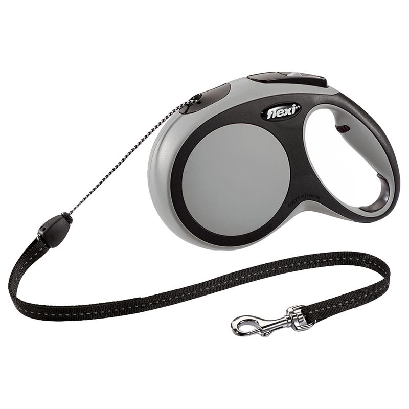 Guinzaglio avvolgibile a corda flexi New Comfort M grigio (8 m)