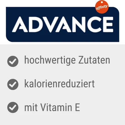 Advance von Affinity. Hochwertige Zutaten, kalorienreduziert, mit Vitamin E.