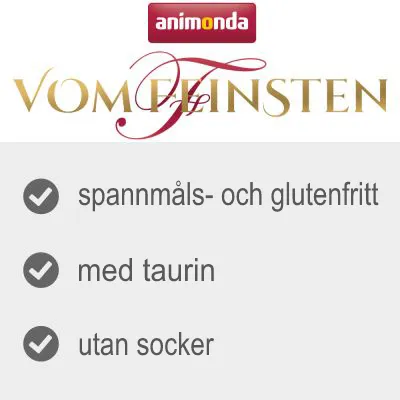 animonda Vom Feinsten. Spannmåls- och glutenfritt, med taurin, utan socker.