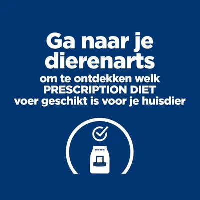 Ga naar je dierenarts om te ontdekken welk PRESCRIPTION DIET voer geschikt is voor je huisdier.