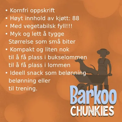 Barkoo Chunkies kjøtt-terninger 100 g