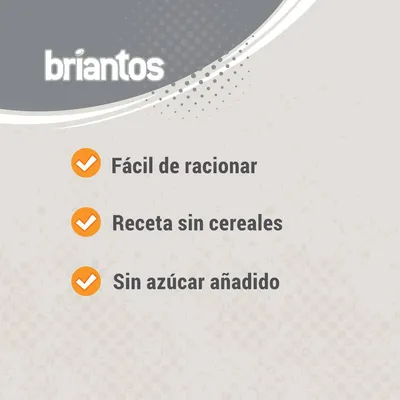 briantos. Fácil de racionar. Receta sin cereales. Sin azúcar añadido.