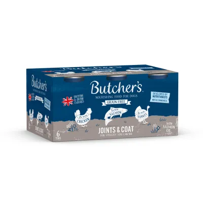 Butcher's Grain Free Joints & Coat 6 x 390g - Mixed Pack Butcher's Grain Free Joints & Coat 6 x 390g - Mixed Pack