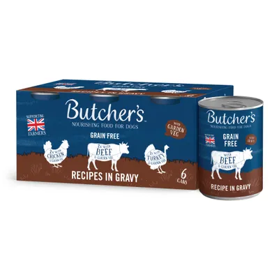 Butcher's Grain Free Recipes in Gravy 6 x 400g - Mixed Pack Butcher's Grain Free Recipes in Gravy 6 x 400g - Mixed Pack