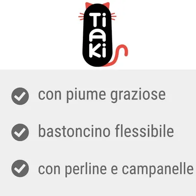 Tiaki. con piume graziose, bastoncino flessibile, con perline e campanelle Tiaki. con piume graziose, bastoncino flessibile, con perline e campanelle
