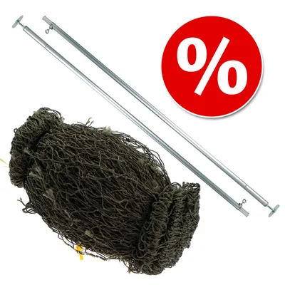 Puremista kestävä parvekeverkko + tankosetti verkon kiinnittämistä varten