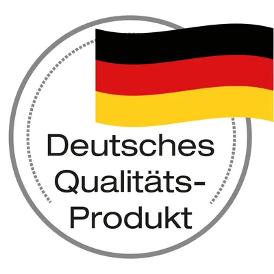 Deutsches Qualitäts-Produkt mit deutscher Flagge.