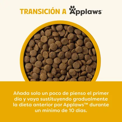 Instrucciones para el cambio de alimentación a Applaws: Añada primero una pequeña cantidad de alimento, luego sustituya gradualmente la dieta anterior por Applaws durante al menos 10 días. Instrucciones para el cambio de alimentación a Applaws: Añada primero una pequeña cantidad de alimento, luego sustituya gradualmente la dieta anterior por Applaws durante al menos 10 días.