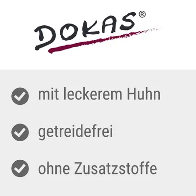 DOKAS. mit leckerem Huhn, getreidefrei, ohne Zusatzstoffe (text în limba germană)