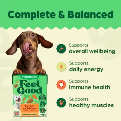 Naturediet Feel Good Adult - Turkey & Chicken - Saver Pack: 36 x 390g Naturediet Feel Good Adult - Turkey & Chicken - Saver Pack: 36 x 390g