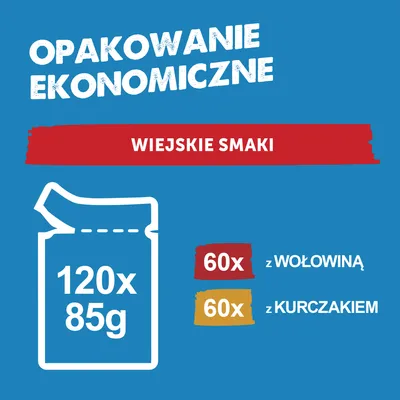 Megapakiet Felix Classic, saszetki w galarecie lub w sosie, 120 x 85 g - Wołowina i kurczak Megapakiet Felix Classic, saszetki w galarecie lub w sosie, 120 x 85 g - Wołowina i kurczak