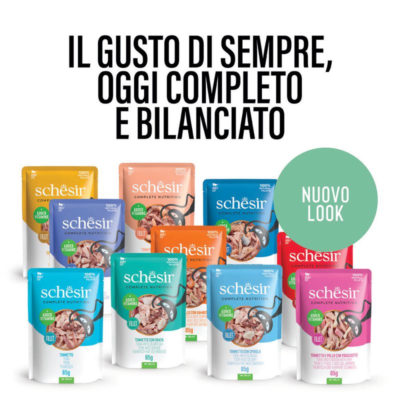 Schesir Complete Nutrition Filetti in gelatina 6 x 85 g Umido per gatto