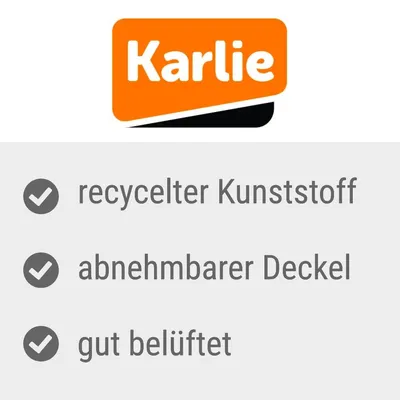 Karlie. Eigenschaften: recycelter Kunststoff, abnehmbarer Deckel, gut belüftet.