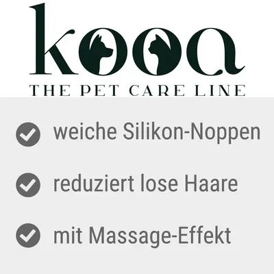 kooa The Pet Care Line. Weiche Silikon-Noppen, reduziert lose Haare, mit Massage-Effekt.