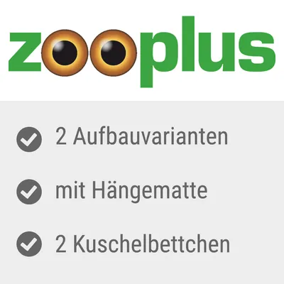 zooplus. 2 Aufbauvarianten, mit Hängematte, 2 Kuschelbettchen