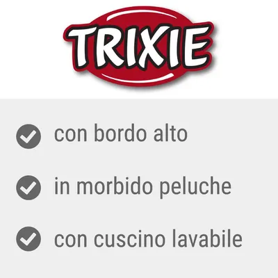 Trixie con bordo alto, in morbido peluche, con cuscino lavabile