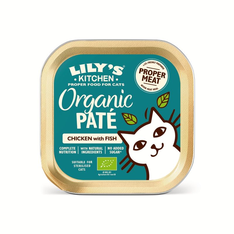 Lily's Kitchen Lily'S Kitchen Pate Organic Fish Chicken Adult Wet Cat Food pet food packaging