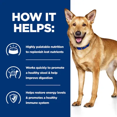 How it helps: highly palatable nutrition to replenish lost nutrients, promotes healthy stool and digestion, restores energy levels and supports a healthy immune system.