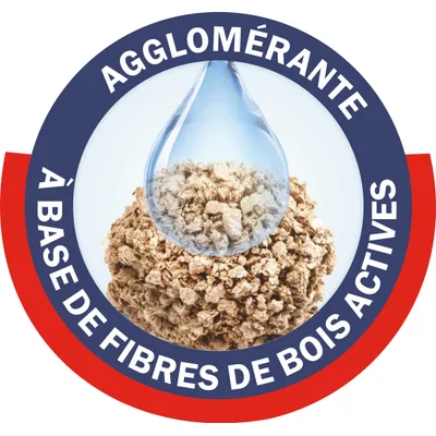 Agglomérante à base de fibres de bois actives
