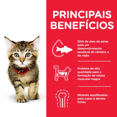 PRINCIPAIS BENEFÍCIOS: DHA de óleo de peixe para desenvolvimento saudável do cérebro e visão, proteína de alta qualidade para massa muscular magra, minerais equilibrados para ossos e dentes fortes.