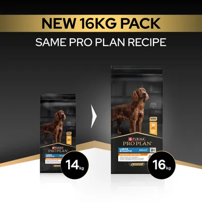 Purina Pro Plan Large Athletic Adult most új, 16 kg-os csomagolásban, korábban 14 kg. Változatlan recept. Purina Pro Plan Large Athletic Adult most új, 16 kg-os csomagolásban, korábban 14 kg. Változatlan recept.