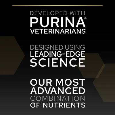 Developed with Purina veterinarians. Designed using leading-edge science. Our most advanced combination of nutrients.