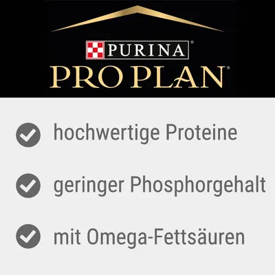 Purina Pro Plan. Hochwertige Proteine, geringer Phosphorgehalt, mit Omega-Fettsäuren.
