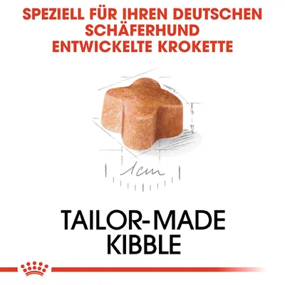 Speziell für Ihren deutschen Schäferhund entwickelte Krokette. Massgeschneiderte Krokette mit einer Grösse von 1 cm.
