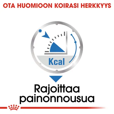 Ota huomioon koirasi herkkyys. Kcal. Rajoittaa painonnousua.