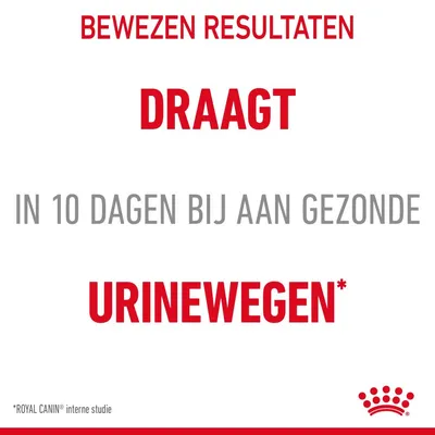 Bewezen resultaten: draagt in 10 dagen bij aan gezonde urinewegen. *Royal Canin interne studie.