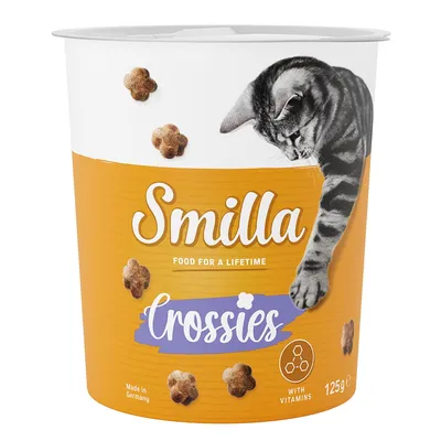 Smilla Crossies, kattegodbidder med vitaminer, 125g. Fremstillet i Tyskland. Foder til hele livet.