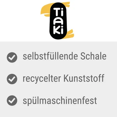 Tiaki. Selbstfüllende Schale, recycelter Kunststoff, spülmaschinenfest.