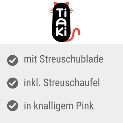Tiaki. Mit Streuschublade, inkl. Streuschaufel, in knalligem Pink.