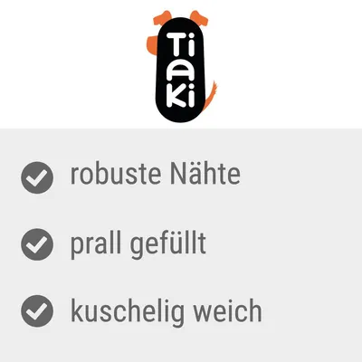 Tiaki. Egenskaber: robuste syninger, fyldt godt op, blød og hyggelig.