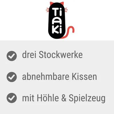 Tiaki. Three levels, removable cushions, with cave and toy.