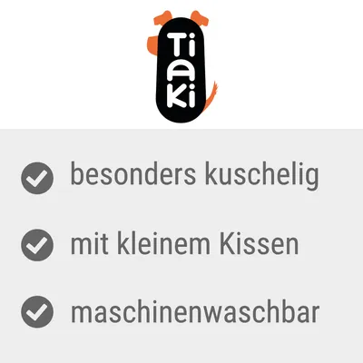 Tiaki. Besonders kuschelig, mit kleinem Kissen, maschinenwaschbar.