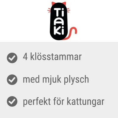 Tiaki. 4 klösstammar, med mjuk plysch, perfekt för kattungar.