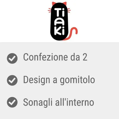 Tiaki. Confezione da 2, design a gomitolo, sonagli all'interno.