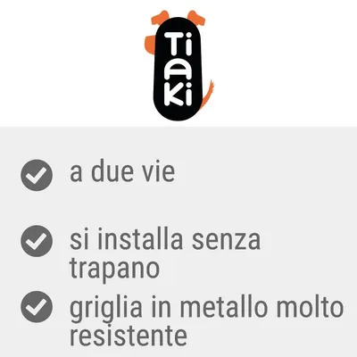 Tiaki. a due vie, si installa senza trapano, griglia in metallo molto resistente